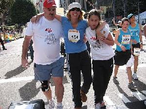Marce at the finish line